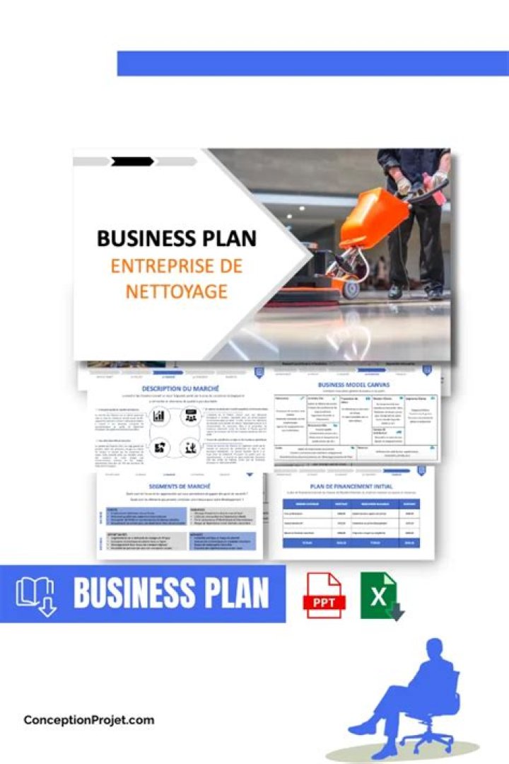 Business plan entreprise de nettoyage : exemple Excel gratuit
