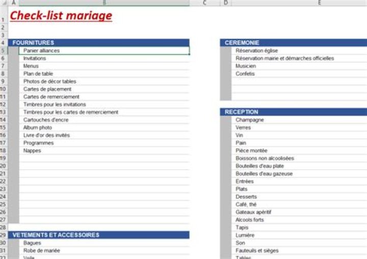 Liste invités mariage Excel gratuit : n’oubliez personne !