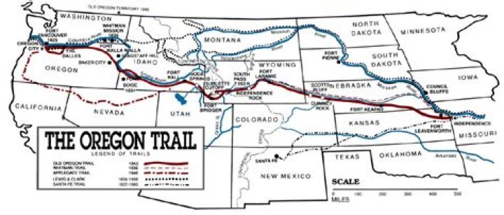 Map of the Oregon Trail