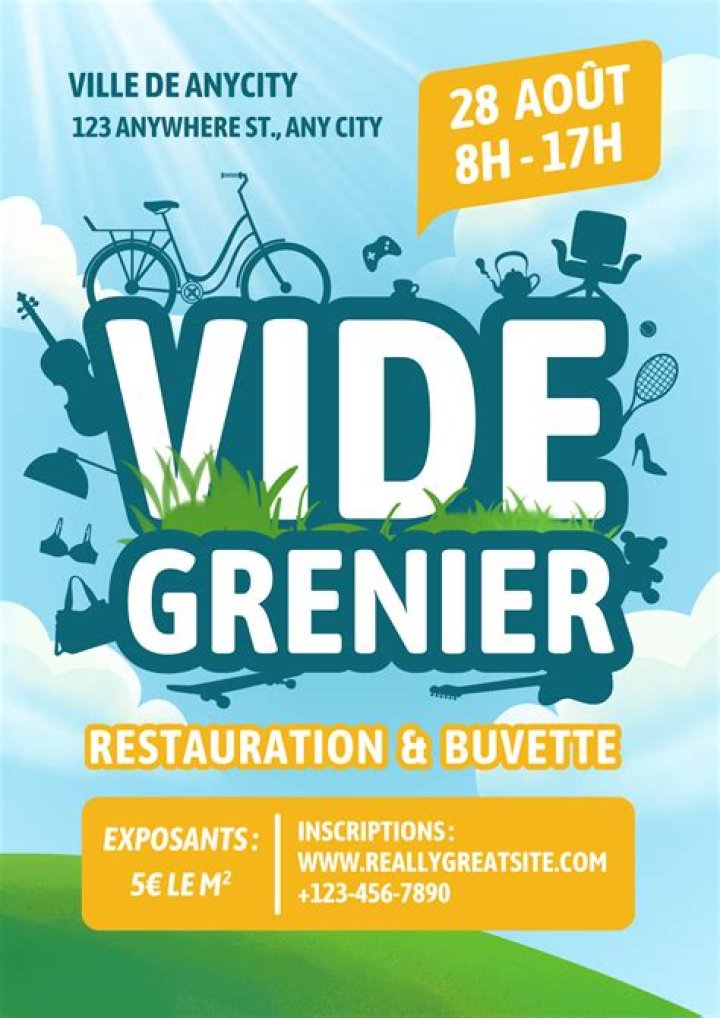 Modèle affiche vide-grenier Word, à imprimer, GRATUIT