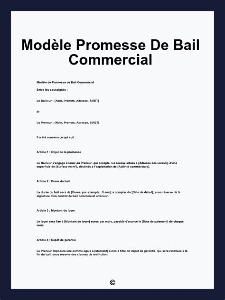 Promesse vente fonds de commerce : le modèle Word parfait