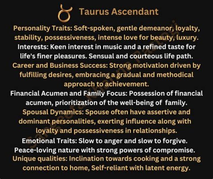 Taurus Ascendant - People Born with Taurus Ascendant and Their Traits